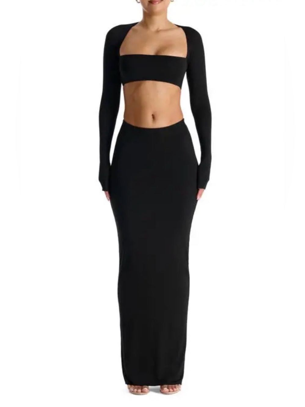 N BY NAKED WARDROBE Black Bare Maxi Skirt XS